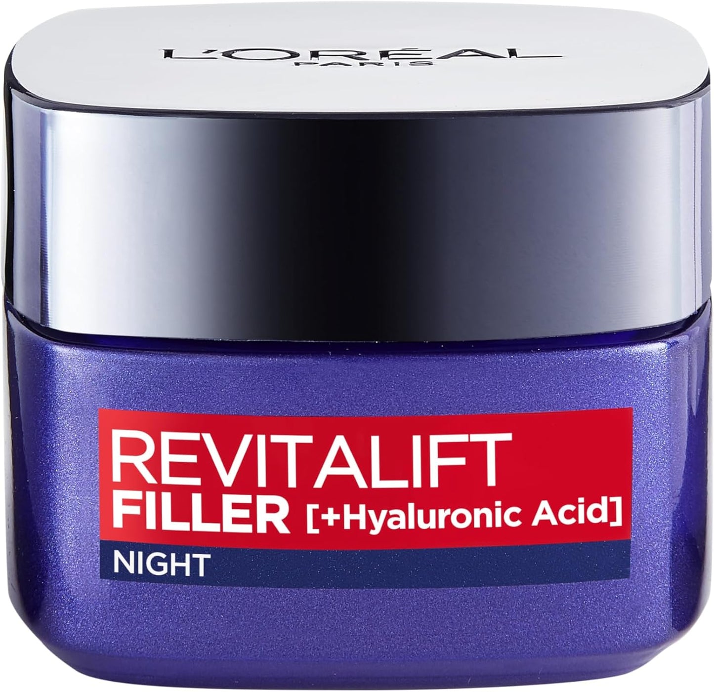 L’Oréal Paris Revitalift Filler Replumping Anti-Ageing Night Cream, Smooth Wrinkles, Moisturise, and Replumps Skin with Micro and Micro-Epidermic Hyaluronic Acid, 50ml