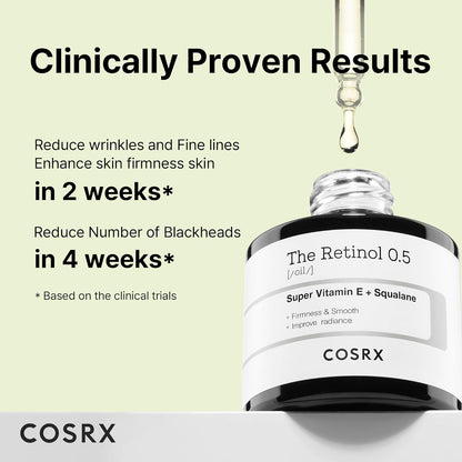 COSRX Retinol 0.5 Oil, Anti-aging Serum, Reduce Wrinkles, Fine Lines, and Signs of Aging