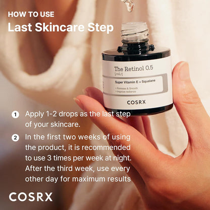 COSRX Retinol 0.5 Oil, Anti-aging Serum, Reduce Wrinkles, Fine Lines, and Signs of Aging