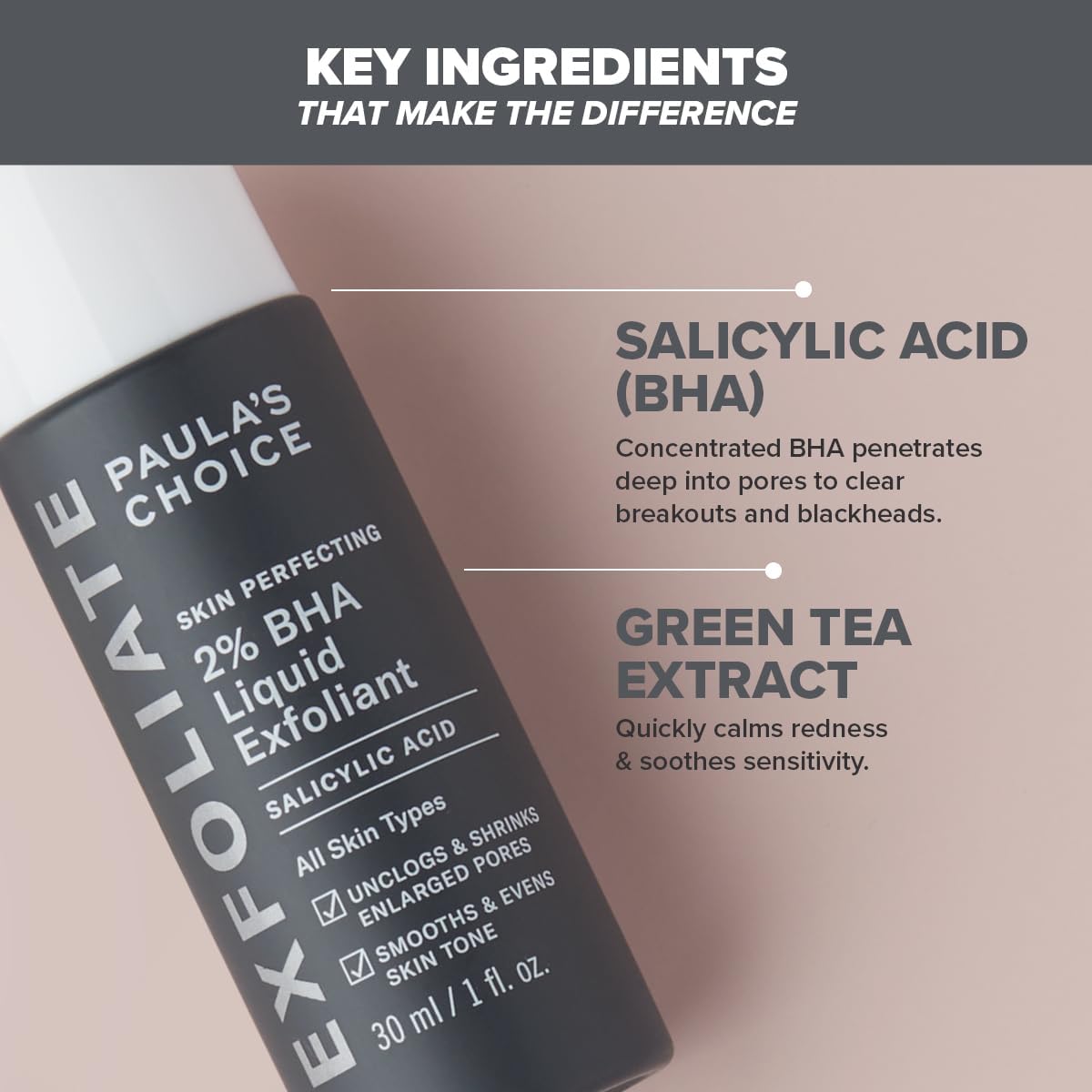 Paula's Choice 30 ml SKIN PERFECTING 2% BHA Liquid Exfoliant - Face Exfoliating Peel Fights Blackheads & Enlarged Pores