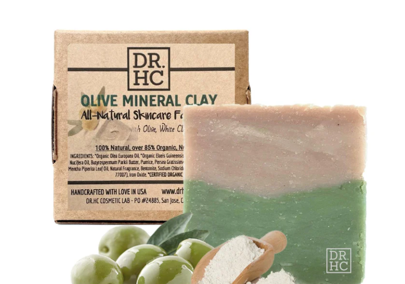 DR.HC All-Natural Skincare Face Soap - Olive Mineral Clay (110g, 3.8oz)