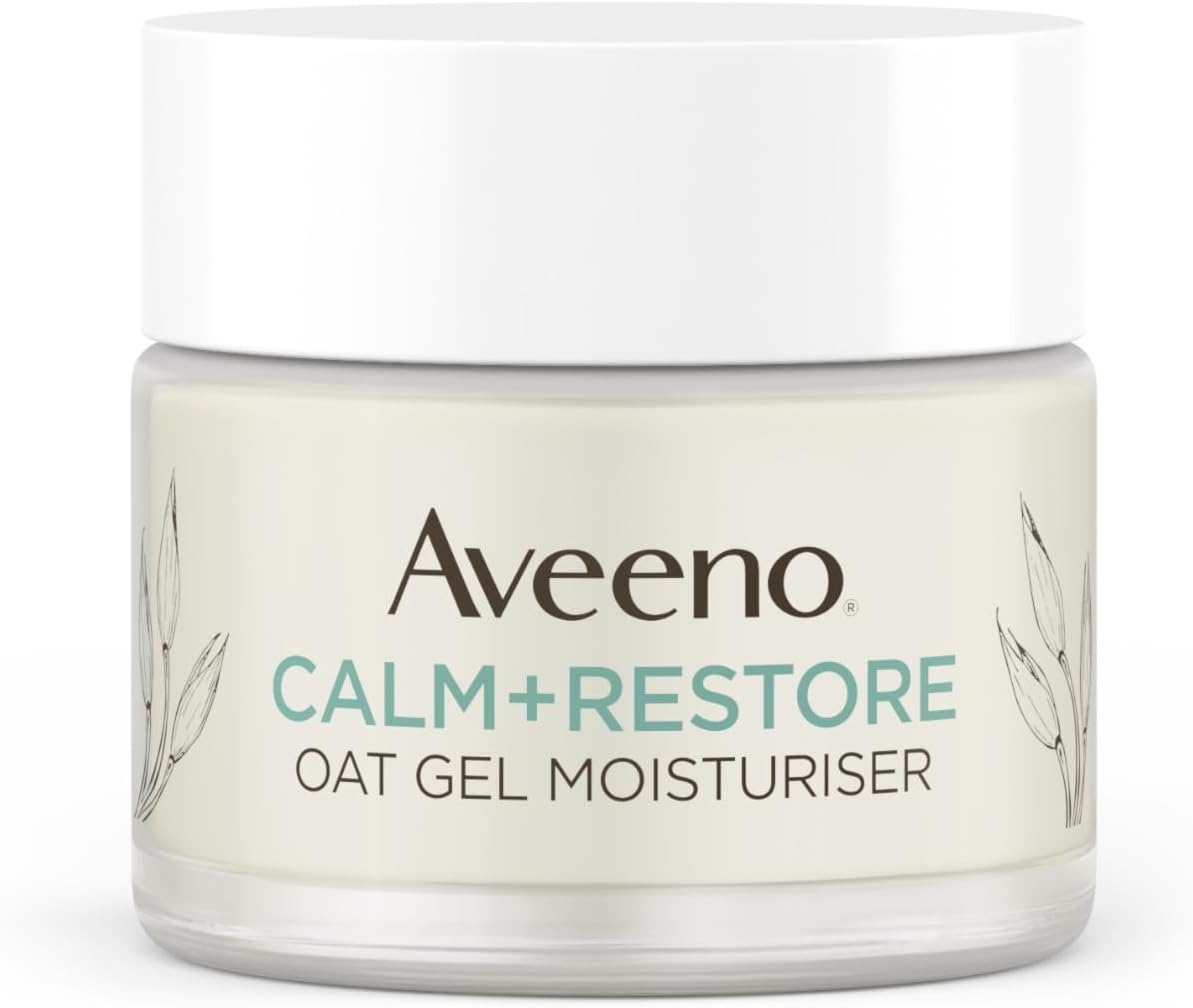 Aveeno Face Calm+Restore Oat Gel Moisturiser 50ml Face Moisturiser to Instantly Soothe and Replenish the Skin's Moisture Barrier, Intensely Nourishing Day Cream