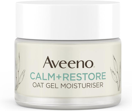 Aveeno Face Calm+Restore Oat Gel Moisturiser 50ml Face Moisturiser to Instantly Soothe and Replenish the Skin's Moisture Barrier, Intensely Nourishing Day Cream