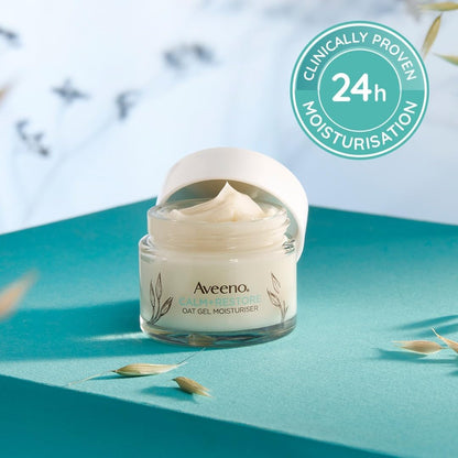 Aveeno Face Calm+Restore Oat Gel Moisturiser 50ml Face Moisturiser to Instantly Soothe and Replenish the Skin's Moisture Barrier, Intensely Nourishing Day Cream