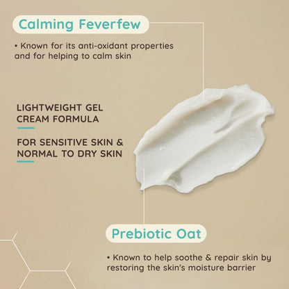 Aveeno Face Calm+Restore Oat Gel Moisturiser 50ml Face Moisturiser to Instantly Soothe and Replenish the Skin's Moisture Barrier, Intensely Nourishing Day Cream