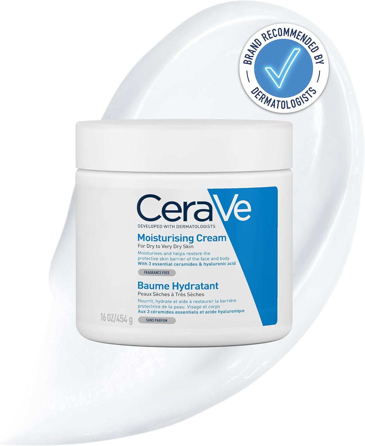 CeraVe Moisturising Face and Body Cream with Hyaluronic Acid and 3 Essential Ceramides for Dry to Very Dry Skin