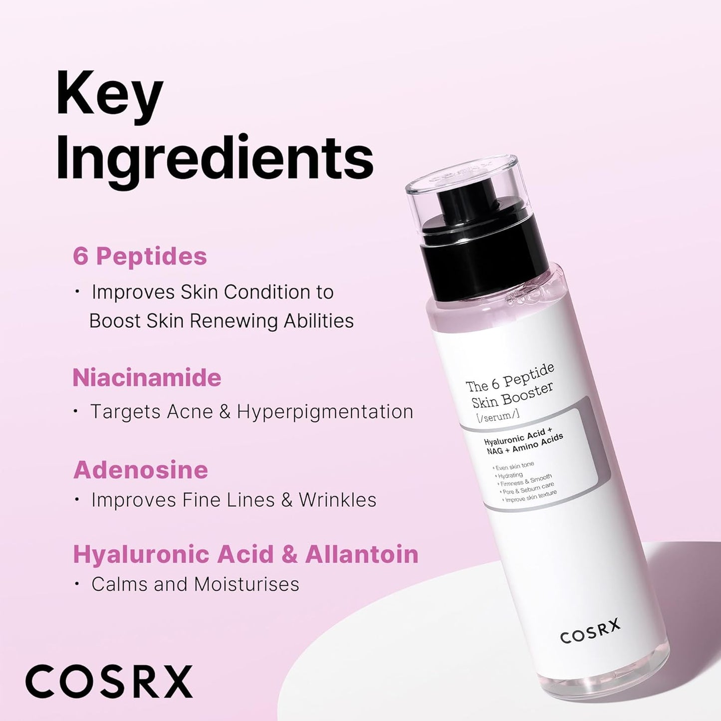 COSRX - Peptide Collagen Booster Toner Serum 150ml Renewal Boosting Facial Essence, Niacinamide & Hyaluronic Acid for All Skin Types