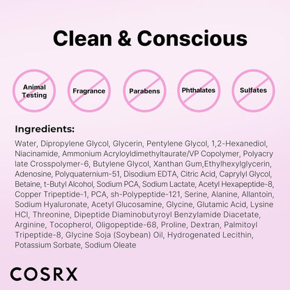 COSRX - Peptide Collagen Booster Toner Serum 150ml Renewal Boosting Facial Essence, Niacinamide & Hyaluronic Acid for All Skin Types