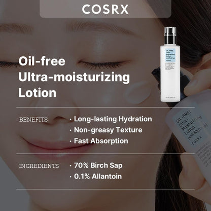 COSRX Daily Acne Facial Moisturizer with Birch Sap, 100ml Hydrating moisturizer for all skin types