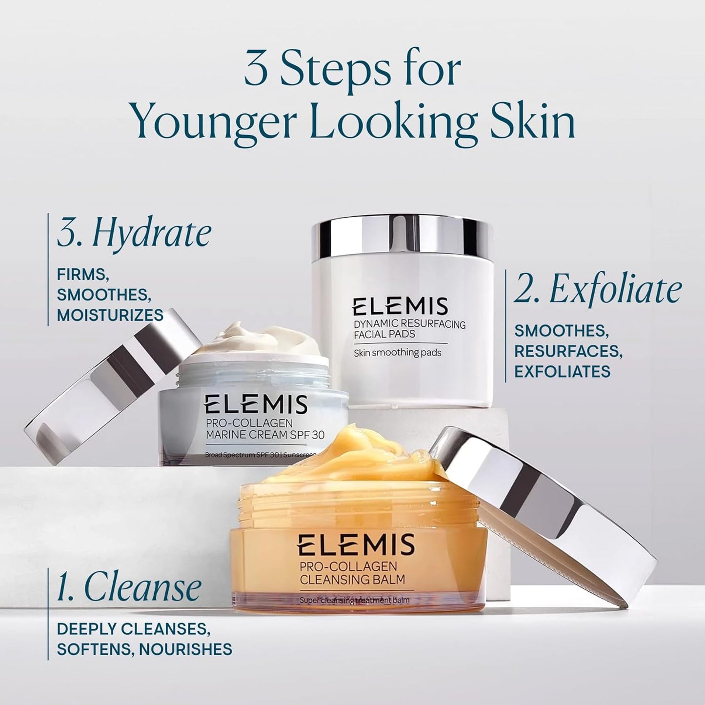 ELEMIS Pro-Collagen Cleansing Balm, 3in1 Melting Facial Cleanser for Deep Cleansing Wash, Infused with 9 Nourishing Essential Oils, Daily Moisturising Makeup Remover for Clean, Glowing Skin